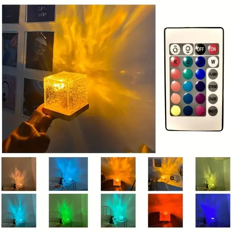 Crystal Lamp With LED Fluorescent Projector