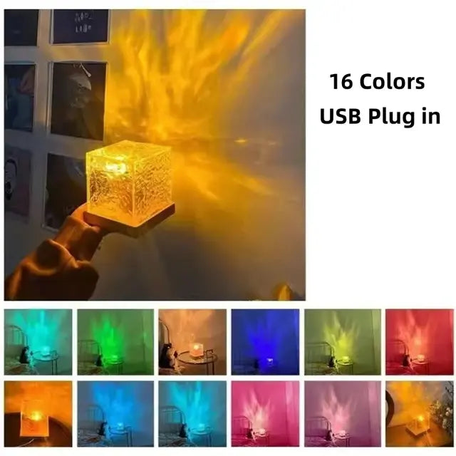 Crystal Lamp With LED Fluorescent Projector